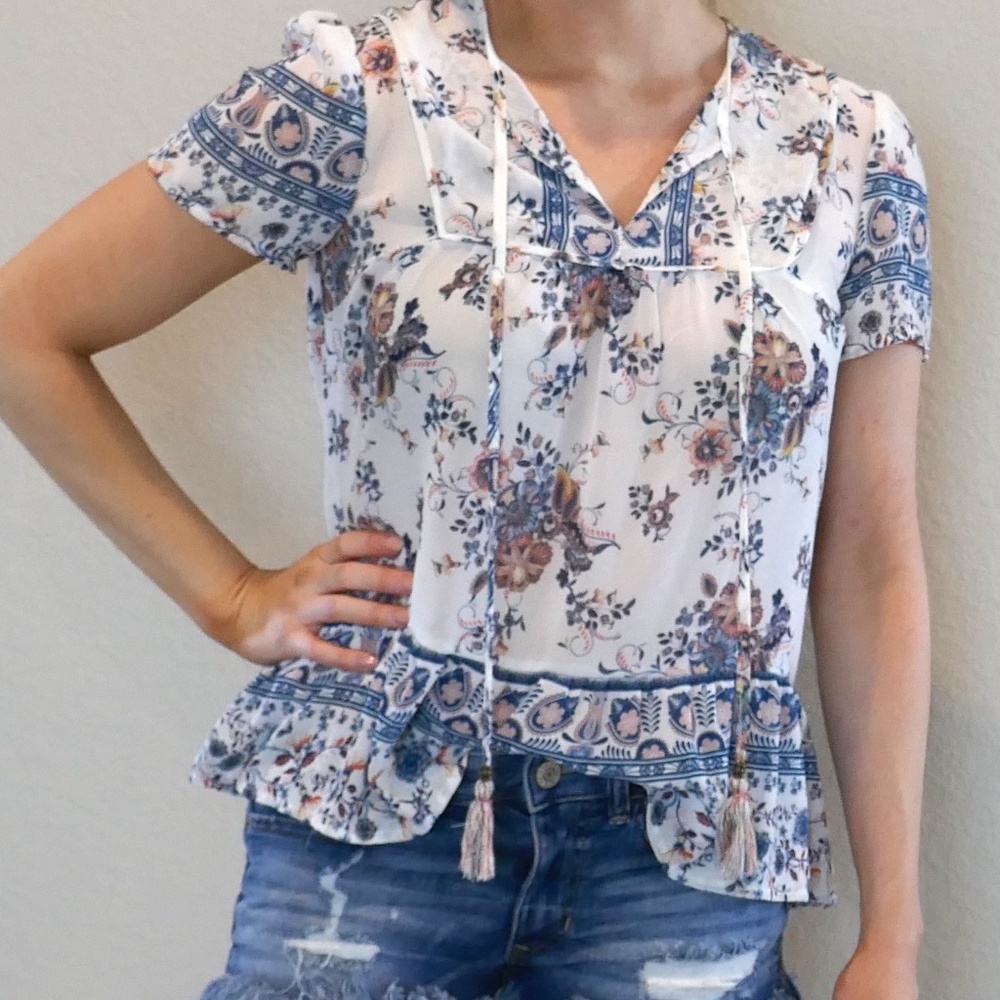 Floral Peplum Blouse